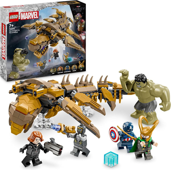LEGO Marvel Avengers Vs. Leviathan, jucărie de construcție, set cu Hulk și minifigurinele Captain America, Loki, Black Widow și Chitauri, set de joacă Avengers pentru băieți și fete de peste 7 ani 76290