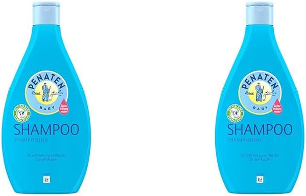 Șampon PENATEN (400 ml), șampon deosebit de delicat pentru bebeluși, pentru păr moale și ușor de pieptănat, la fel de blând ca apa pură pentru ochi, în ambalaj reciclabil (pachet de 2)