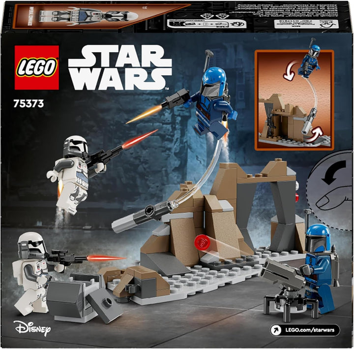 LEGO Star Wars: Mandalorian Ambush on Mandalore Battle Pack, jucărie de construcție de aventură pentru copii, set de acțiune de colecționat, idee de cadou pentru băieți și fete 75373
