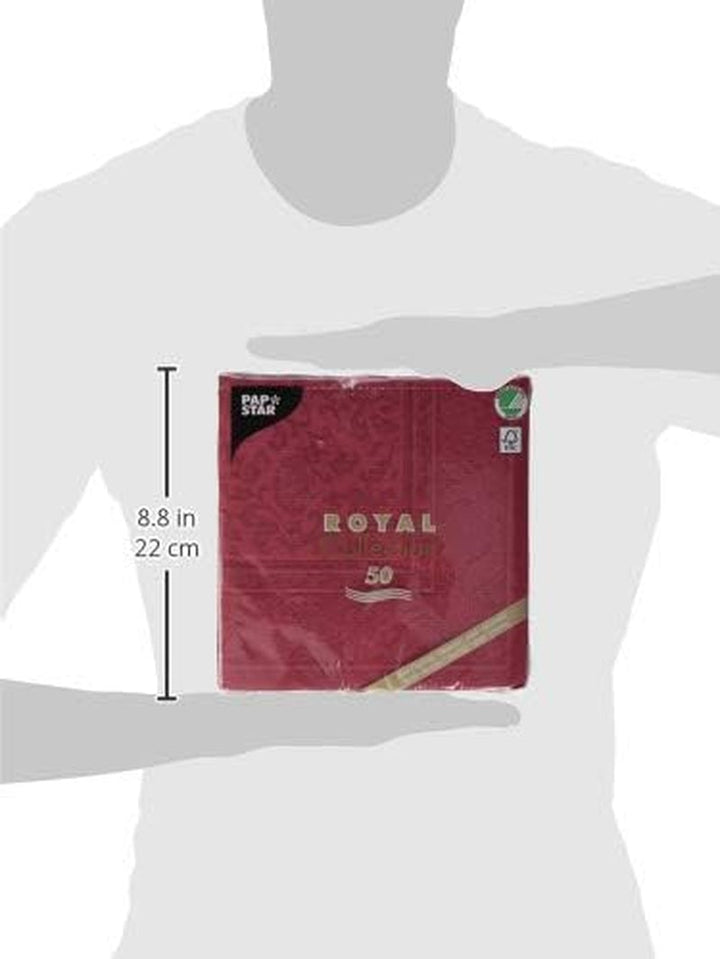 50 de șervețele "ROYAL Collection" 1/4 fold 40 Cm X 40 Cm Bordeaux "Ornamente"