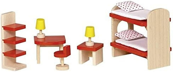 Goki 51719 Mobilier pentru păpuși camera copiilor, Basic, Nature, Mic