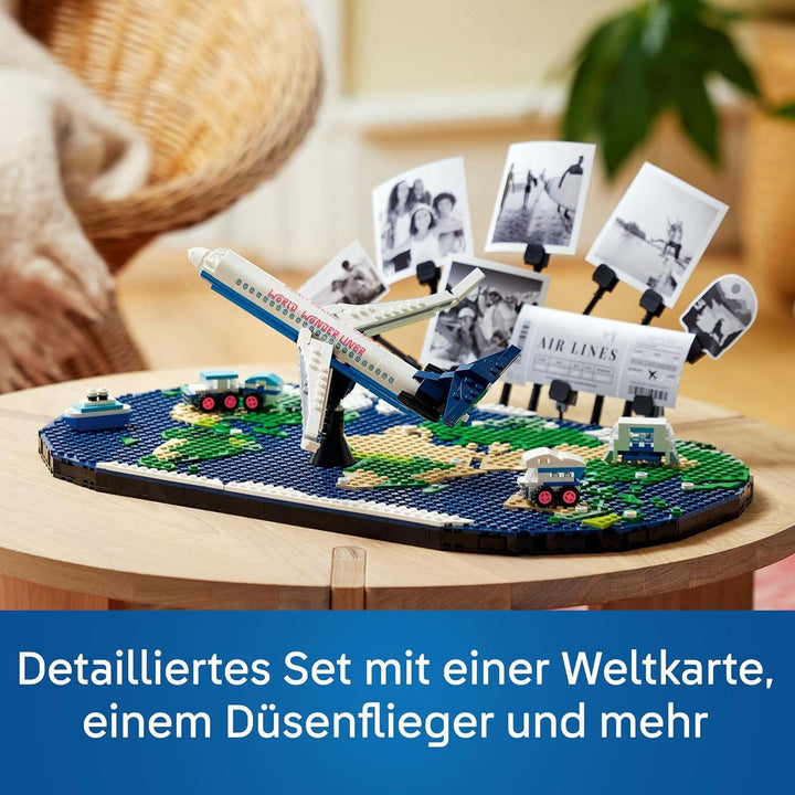 Amintiri de călătorie LEGO, harta lumii de jucărie, set de construit și jucat pentru fete și băieți, cadou pentru familiile care iubesc aventura și călătoriile, activitate creativă, de colecție 41838
