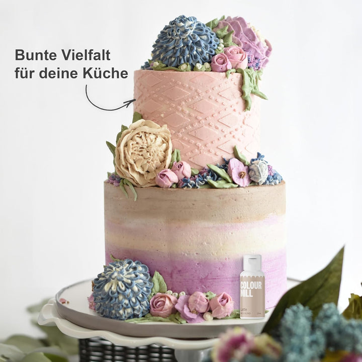 Colour Mill Lebensmittelfarbe Pastell Set – 4 X 20Ml Ölbasiert (Baby Blue, Baby Pink, Latte, Lavender) – Uv-Beständig – Perfekt Für Backen & Als Backzubehör Für Torten, Muffins & Tortendeko