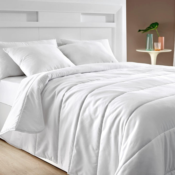 Pikolin Home plapuma, fibra, alb, Cama 135/140-220 X 220 Cm, 2 Plapumi si pilote Naty Shop