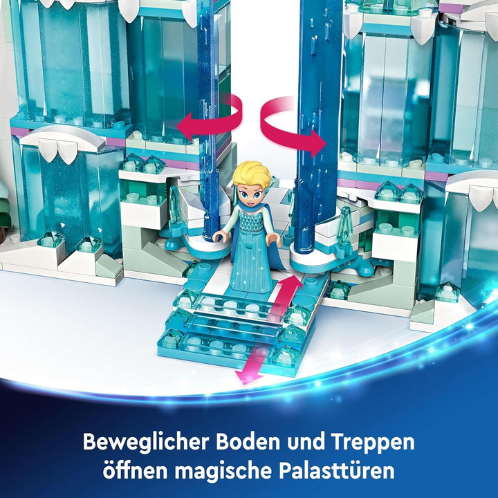 LEGO Ç€ Disney Frozen Palatul de iarnă al Elsei, set de construit și jucat pentru copii cu palat model și minifigurine ELSA și Anna, cadou pentru fete, băieți și fani ai filmului de la 6 ani 43244