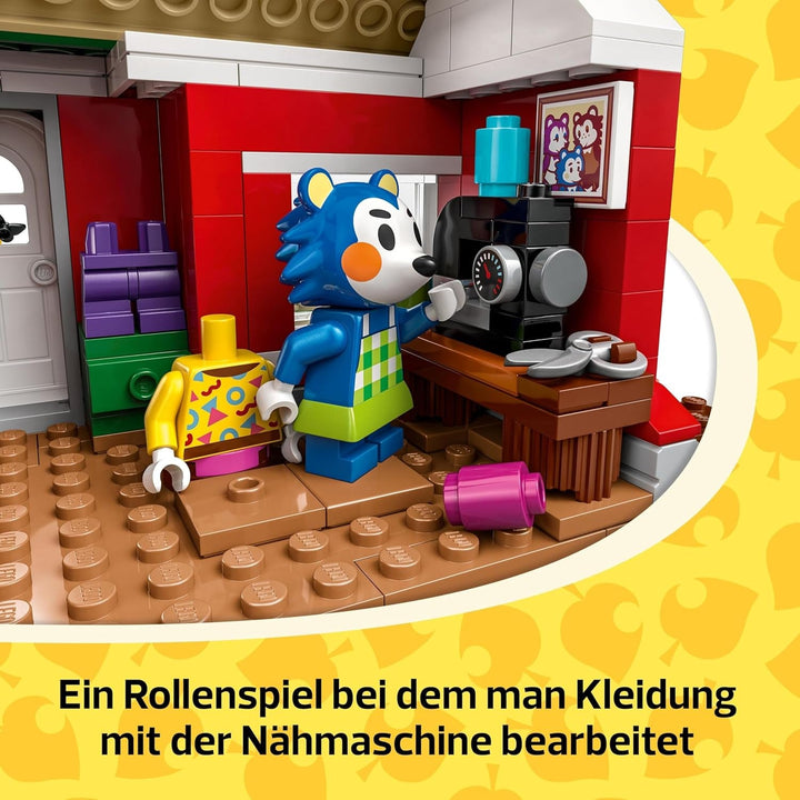 LEGO Animal Crossing Tailoring Sisters, set de construcție creativă pentru jocuri de rol, cadou pentru fete, băieți și fani ai jocurilor video cu vârsta de peste 6 ani, set de joacă de aventură 77055