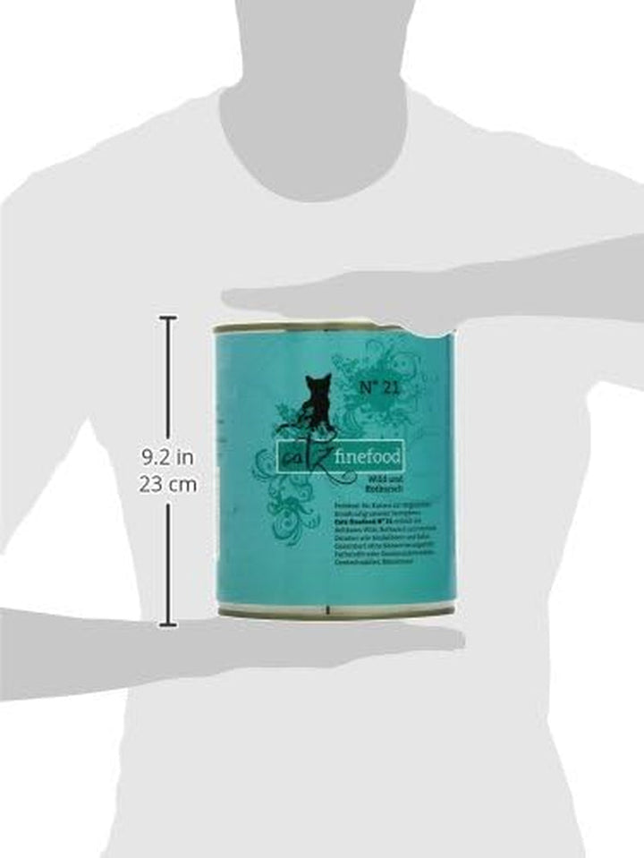 Catz Finefood N° 21 Game & Redfish Delicatessen Hrană umedă pentru pisici, rafinată cu cartofi și afine, cutii de 6 X 800G