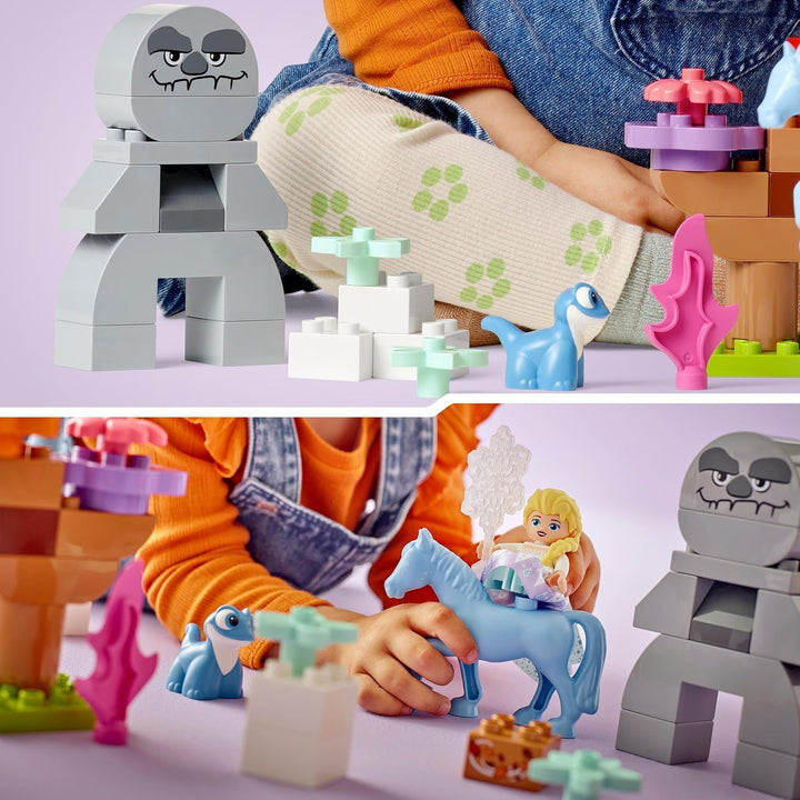 LEGO DUPLO | Disney ELSA și Bruni în pădurea fermecată, jucărie Ice Queen cu 4 figuri pentru copii de 2 ani, cadou preșcolar pentru fete și băieți 2+ ani, bazat pe Frozen 2 10418