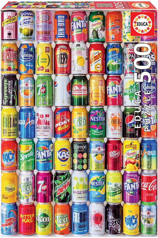 Educa - Puzzle 500 piese pentru adulti | Cutii de bautura, puzzle 500 piese pentru adulti si copii de la 11 ani, limonada, design, multicolor (18447)