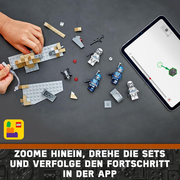 LEGO Star Wars: Mandalorian Ambush on Mandalore Battle Pack, jucărie de construcție de aventură pentru copii, set de acțiune de colecționat, idee de cadou pentru băieți și fete 75373