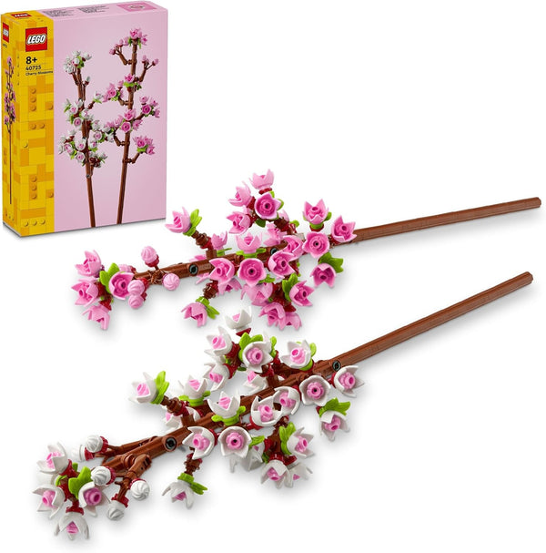 LEGO Botanicals Cherry Blossoms - Flori artificiale de construit - Decorațiuni de birou pentru copii - Buchet de flori de expus - Cadou pentru femei și bărbați de la 8 ani - Botany Collection 40725