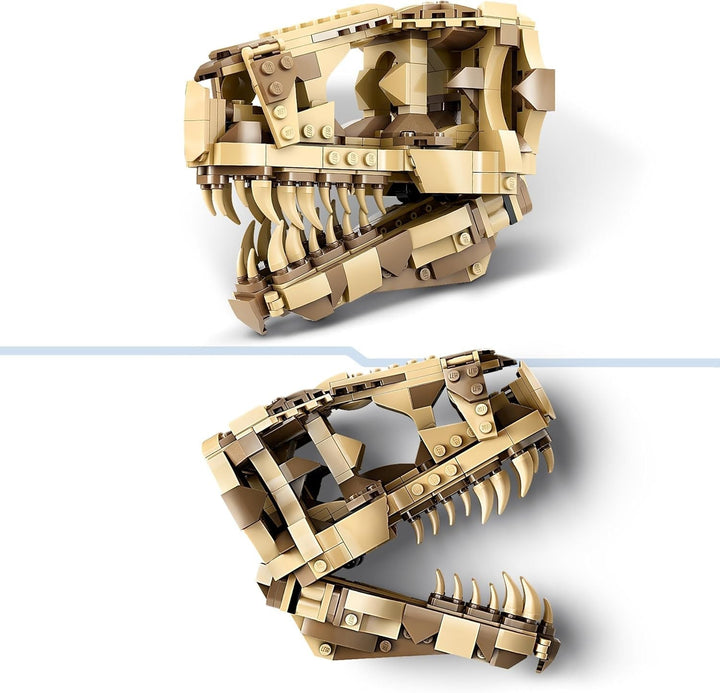 LEGO Jurassic World Dinosaur Fossils: T. Rex Head, jucărie dinozaur de construit, decor dinozaur pentru camera copiilor, craniu T-Rex schelet cu amprentă, cadou pentru băieți și fete 76964