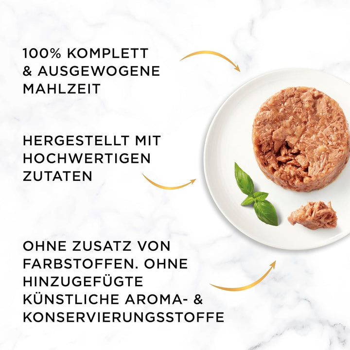 Gourmet Gold Refined Ragout Duetto Hrană umedă pentru pisici, somon și pollock, 12Pack (12 X 85G)