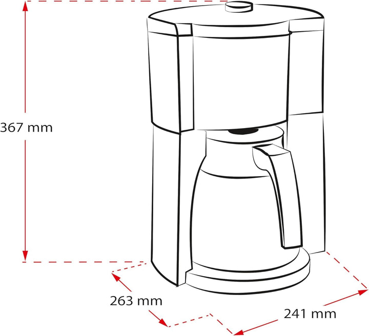 Melitta Look Timer - Cafetieră cu filtru - Ulcior termo - Funcție temporizator - Stop picurare - 10 cești - Negru (1025-18)