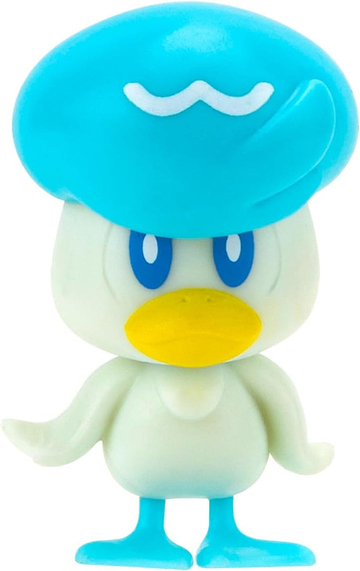 Pokémon PKW3402 - Battle Figure Multipack - pachet de 4 cu Pikachu, Croc, Kwaks, Felori, figuri detaliate oficiale, 5 cm fiecare