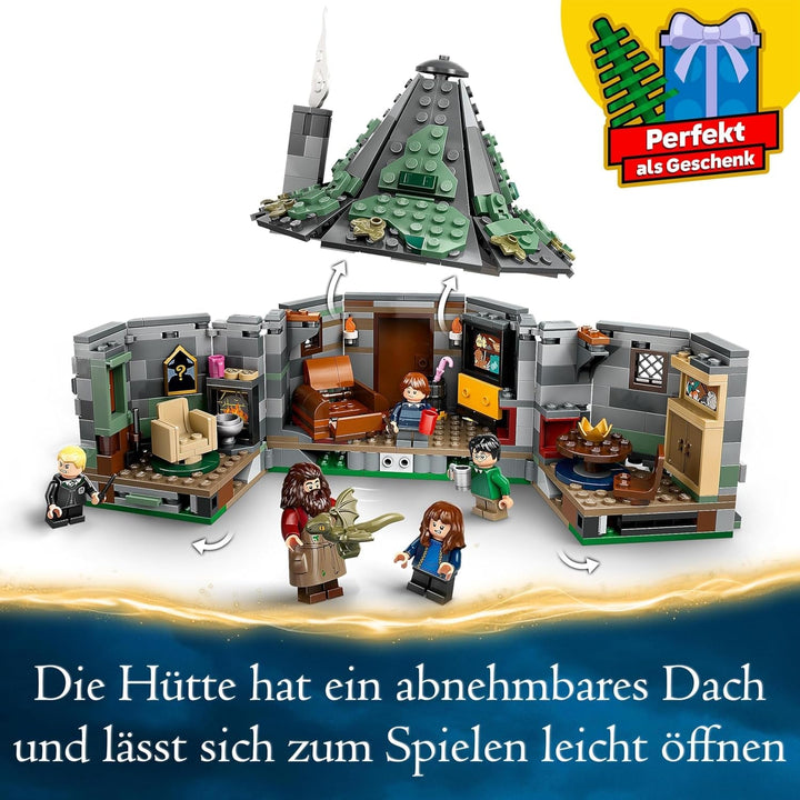 LEGO Harry Potter Hagrid's Hut: An Unexpected Visit Set Cu 5 Mini Figurine Și 2 Figurine Animale, Cadou Pentru Femei Și Bărbați, Jucărie De Aventură Magică, Set Fantasy 76428