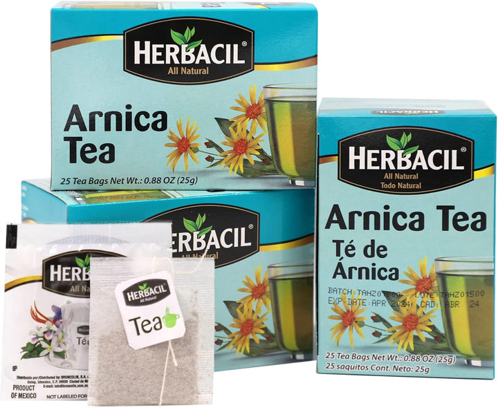 Arnica Tea, Caffeine-Free, 3-Pack, 0.88 Oz, 25 Tea Bags per Box (75 Tea Bags) Tea USA Naty Shop