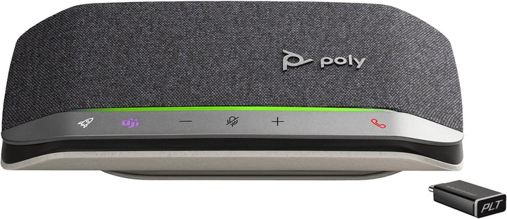 Poly Sync 20+ Personal, portabil Difuzor Bluetooth pentru conferințe (Plantronics) - Anulare ecou/zgomot - Adaptor Bluetooth Usb-C, compatibil: Teams (certificat), Zoom, PC, Mac, telefon mobil