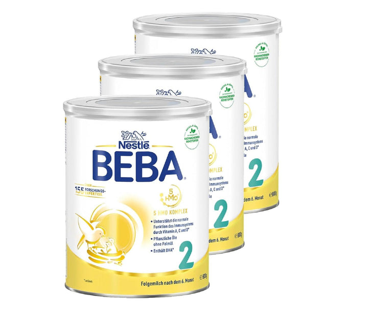 Nestle BEBA 2 Lapte praf de continuare după luna a 6-a, cu complex 5 HMO, numai lactoză, fără ulei de palmier, pachet de 3 (3 X 800G)