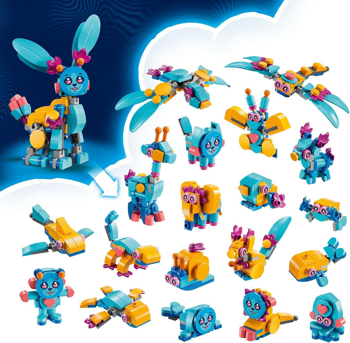 LEGO Dreamzzz Bunchus Creative Animal Adventures, iepuraș de jucărie pentru copii, 20-In-1 Fantasy Playset cu Minifigure Izzie, cadou pentru fete și băieți de la 7 ani 71488