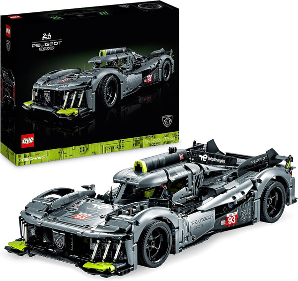 LEGO 42156 Technic Peugeot 9X8 24H Le Mans Hybrid Hypercar, mașină de curse legendară, kit model pentru adulți, scara 1:10, mașină de motorsport de colecție pentru jucători avansați