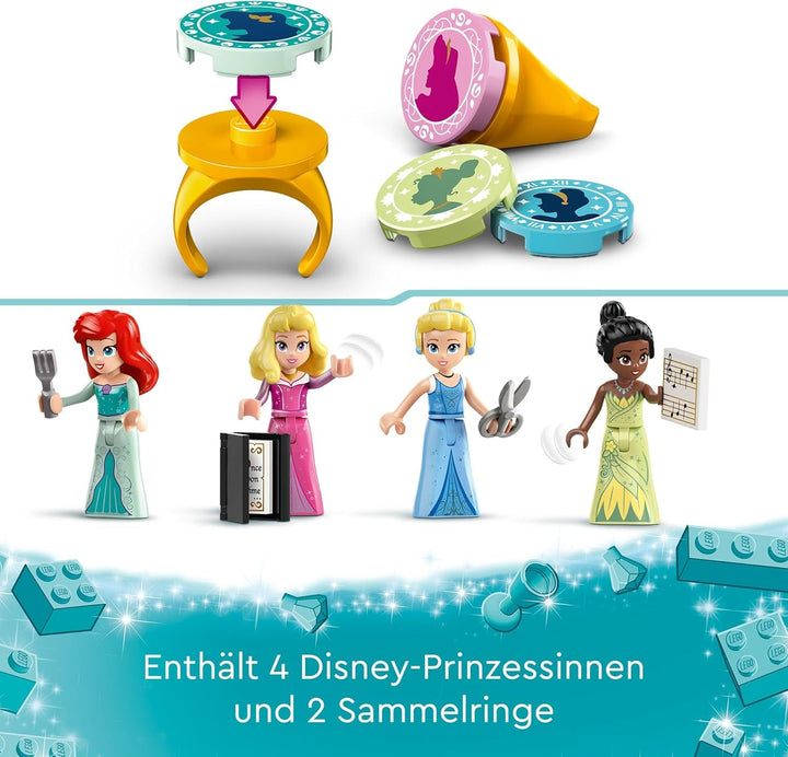 LEGO Disney Princess: Disney Princess Adventure Market, casă de jucărie cu 4 păpuși, inclusiv Cenușăreasa și Ariel, Playset cu harta comorii, cadou pentru fete și băieți de la 6 ani 43246