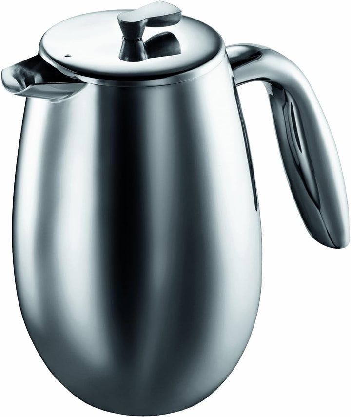 Cafetieră Bodum 1308-16 Columbia (cu perete dublu, din oțel inoxidabil, rezistentă la spălarea vaselor, 1,0 litri (34 oz)) Strălucitoare