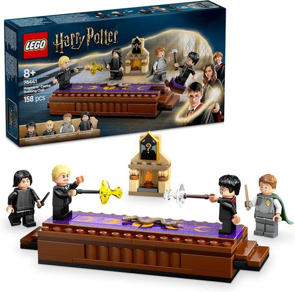 LEGO Harry Potter Castelul Hogwarts: Clubul de duel, set de construcție Cu 4 minifigurine Incl. Draco Malfoy, Gilderoy Lockhart & Severus Snape, set Cu funcție Pentru băieți și fete cu vârsta de 8+ 76441