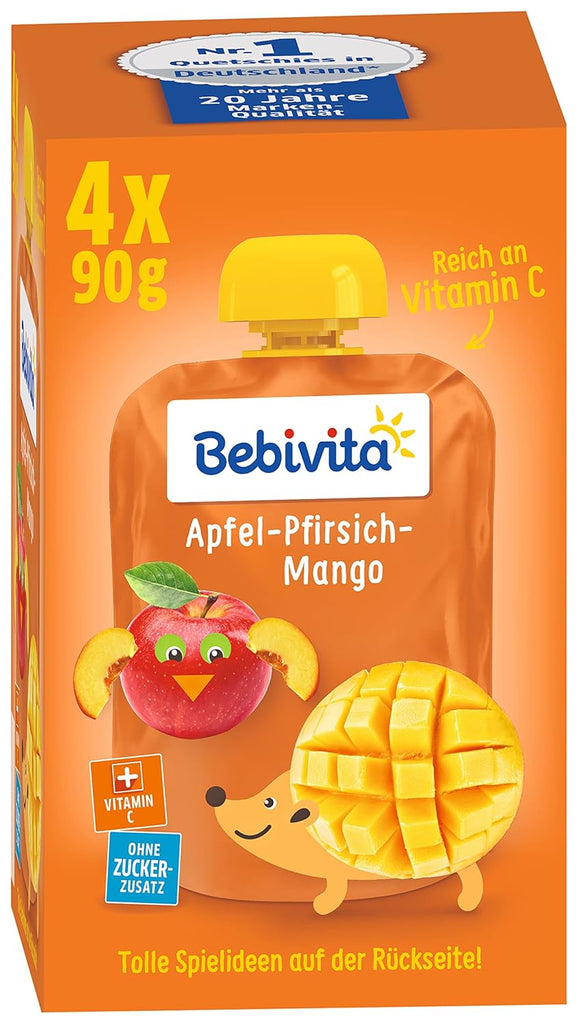 Kids fun fructe și cereale, integrale în mere-banane, pachet de 4 ( 4 X 90 grame )