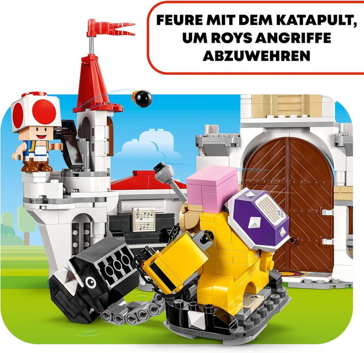 LEGO Super Mario Înfruntare cu Roy la Palatul Ciupercilor, set de aventură cu personaje Nintendo, cadou pentru fete, băieți și gameri de la 7 ani 71435