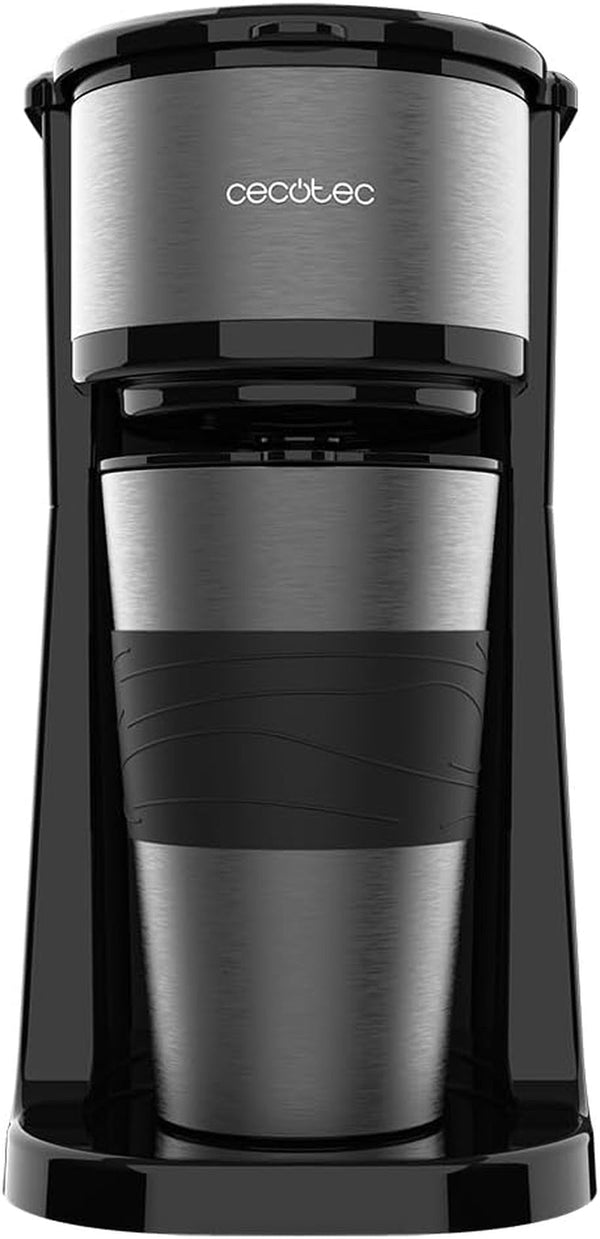 Cafetieră Cecotec cu termos Cafea 66 Drop & Go 700 W, Capacitate 420 ml, Gura de scurgere, Filtru permanent sau filtru de hârtie, Funcție de oprire automată, Recipient cu fereastră
