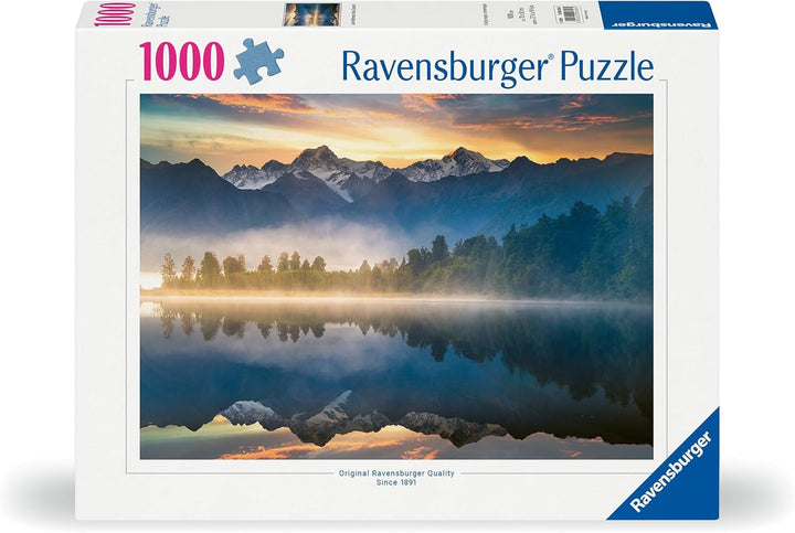 Ravensburger Puzzle 12000356 1000 piese - Răsărit de soare deasupra lacului Matheson, Noua Zeelandă - Puzzle pentru adulți și copii de la 14 ani, ediție specială Amazon [Exclusiv la Amazon]