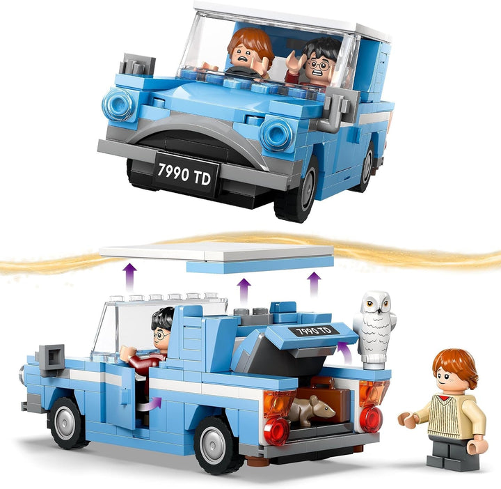 LEGO Harry Potter Flying Ford Anglia, mașină de jucărie construibilă pentru copii, cadou pentru băieți, fete și toți fanii de la 7 ani, set cu 2 mini figurine, inclusiv Ron Weasley, pentru jocuri de rol 76424