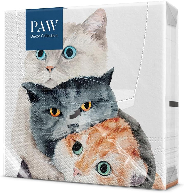 PAW - Șervețele 3 straturi (33 X 33 Cm) I 20 bucăți I Perfect pentru zile de naștere, petreceri, nunți, comuniuni și sărbători I Decorațiuni de masă șervețele de hârtie colorate - Monkey Jungle Fauna & Flora I Monkey Fun