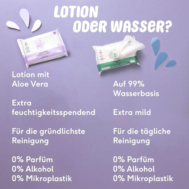 Naïf Plastikfreie Lotion Feuchttücher Vorratsbox 432 Stück (8Er X 54 Feuchttücher) - Für Babypo, Körper Und Gesicht - Natürliche Inhaltsstoffe