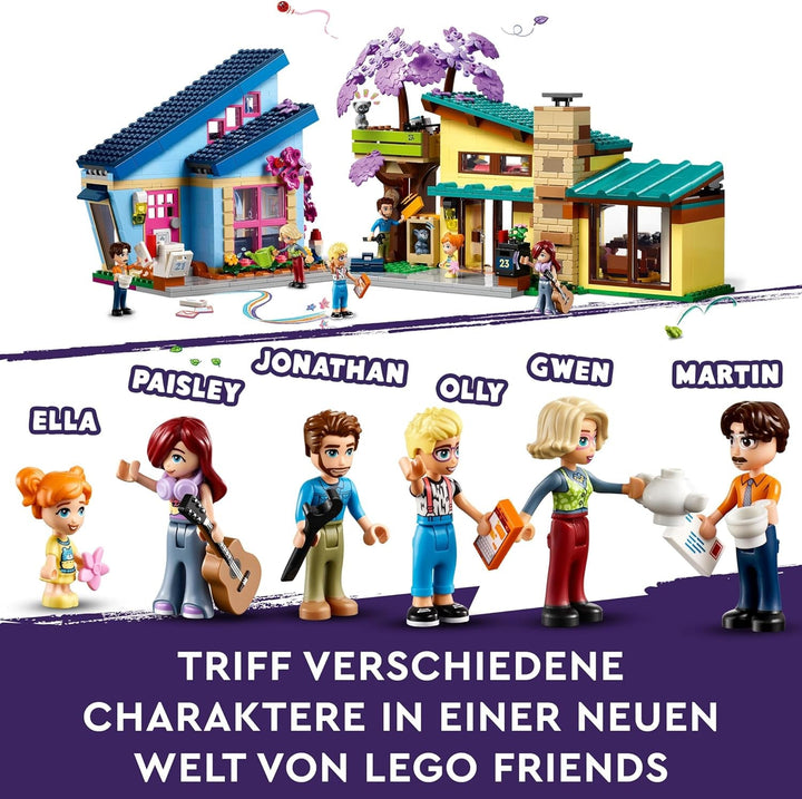 Casă de familie LEGO Friends Olly și Paisley, casă de păpuși cu figurine și accesorii, set cu casă cu două etaje și casă în copac, cadou creativ pentru fete și băieți cu vârsta de peste 7 ani 42620