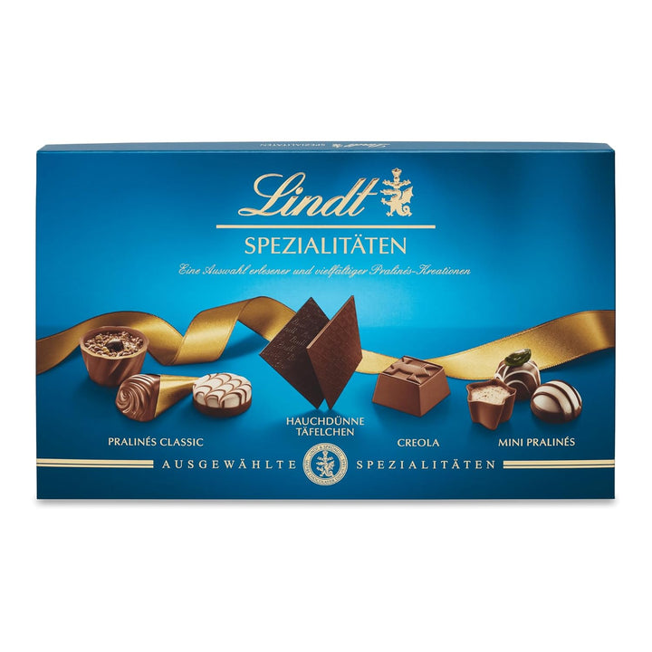 Lindt Schokolade Pralinen Spezialitäten | 125G | Pralinés-Schachtel Mit 15 Feinsten Pralinen | Kreationen in 12 Köstlichen Sorten Mit Und Ohne Alkohol | Pralinengeschenk | Schokoladengeschenk