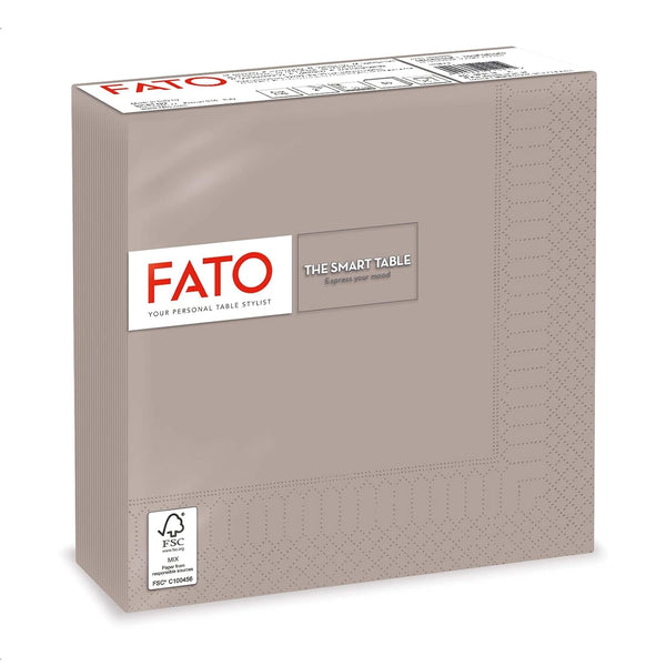 Fato, Șervețele de hârtie de unică folosință, Ideale pentru prânzuri informale și bufete, Pachet de 50 de șervețele, Dimensiune 33X33, Pliate în 4, 2 straturi, Turtledove, 100% hârtie din celuloză pură, certificat Fsc