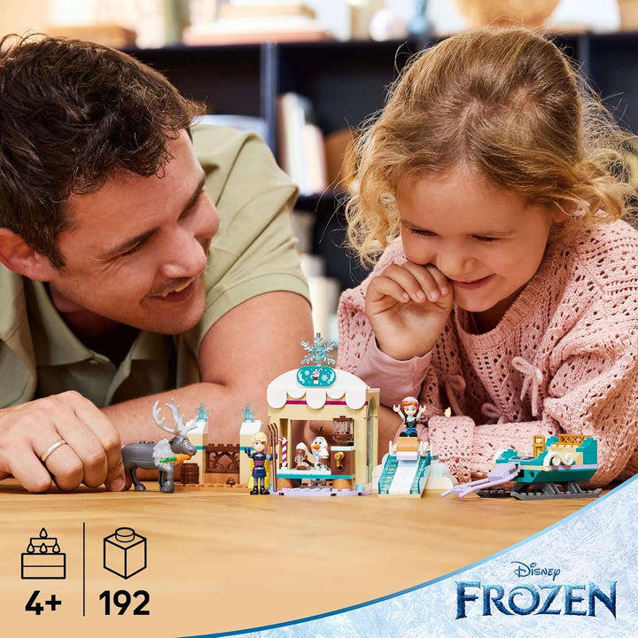 LEGO Ç€ Disney Frozen Anna's Sleigh Adventure, Jucărie de construcție și Playset de fantezie, Suport de ciocolată cu Anna, Kristoff, Olaf și Sven Mini Dolls, Jucărie de prințesă pentru fete de la 4 ani 43256