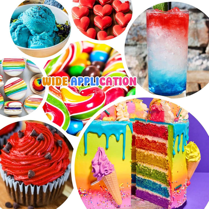 Lebensmittelfarbe Gel - 7X15Ml Regenbogen Farben Konzentrierte Gel Lebensmittel Farben Für Kuchen Dekoration, Backen, Kekse, Macaron - Zuckerfrei Food Coloring Für Getränken, Tortendeko, DIY Slime