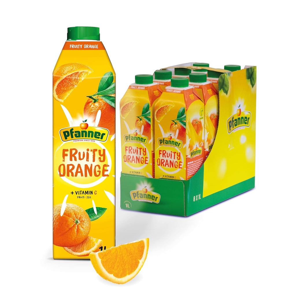 Pfanner Nectar de fructe cu căpșuni (8 X 1 litru) - 30 % conținut de fructe - băutură de căpșuni