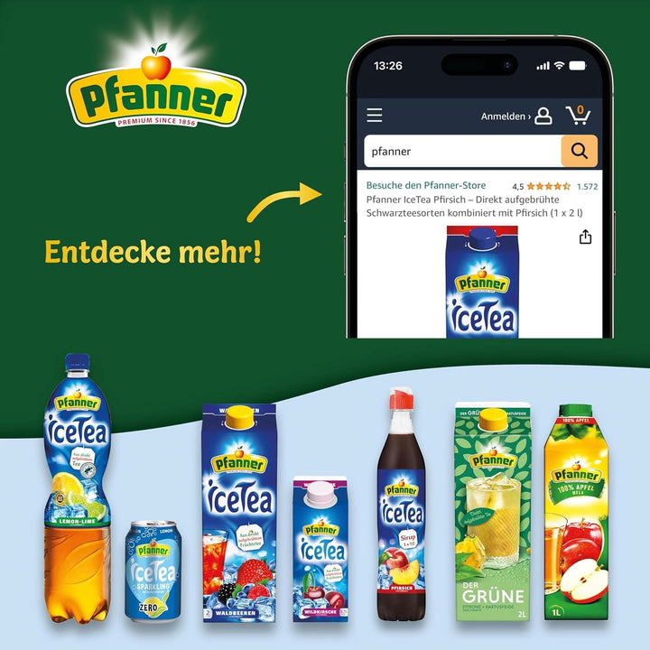 Pfanner 100% suc de mere tulbure natural (1 x 2 litri) - Mere presate direct - Suc de fructe fără adaos de zahăr 