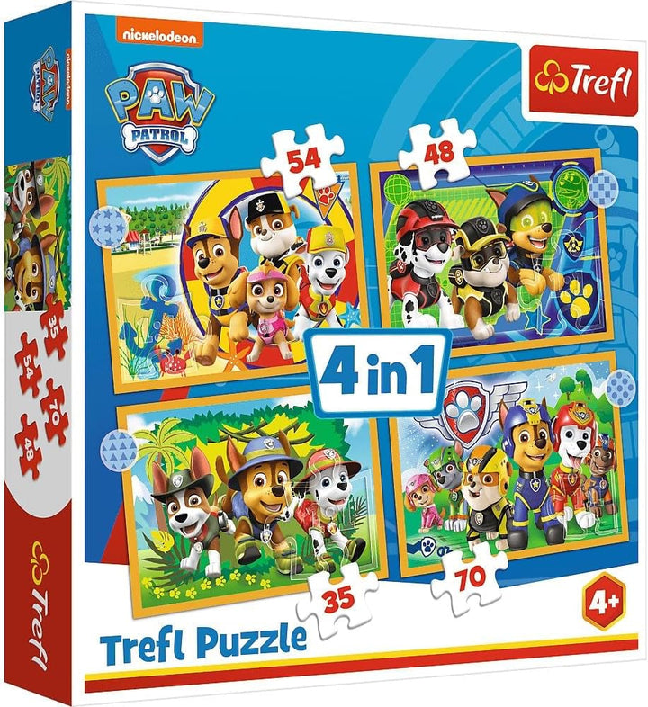 PAW Patrol, puzzle 4 în 1 (puzzle pentru copii)