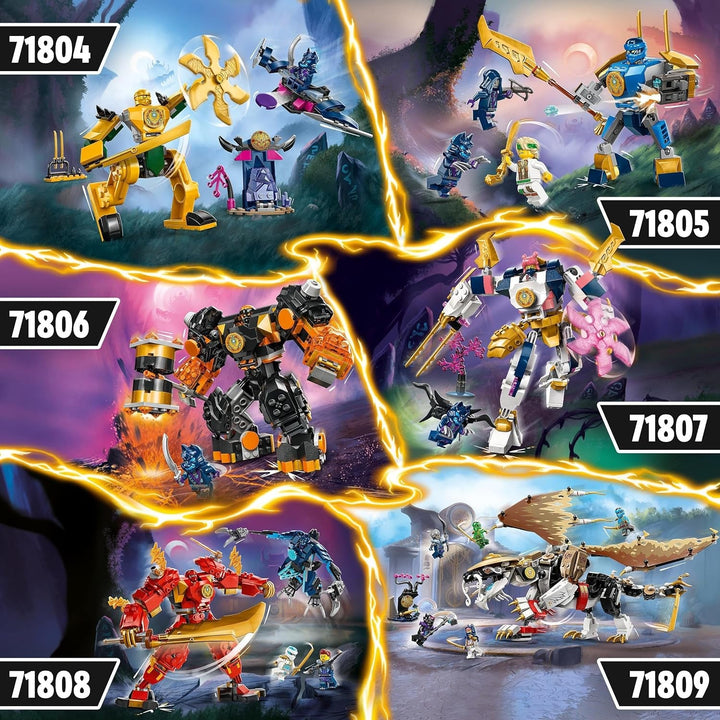 LEGO NINJAGO Arin's Battle Mech, jucărie Ninja pentru copii cu vârsta de peste 4 ani Cu figuri Incl. Arin cu mini katana, figurine de acțiune și mech-uri, cadou mic pentru băieți și fete 71804