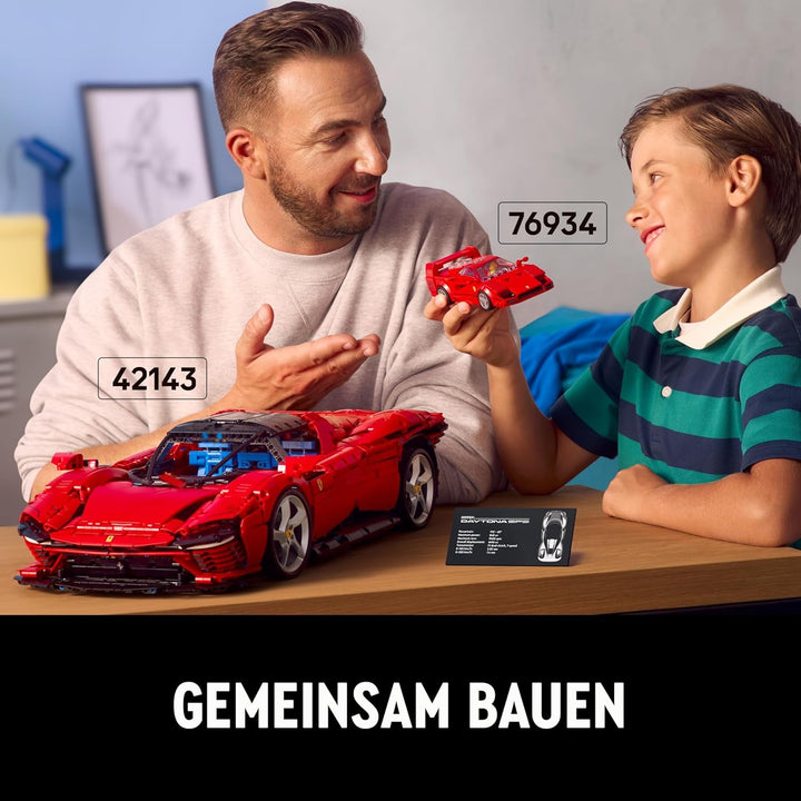LEGO Speed Champions Ferrari F40 Super Sports Car, Playset cu mașină de jucărie construibilă și șofer minifigurină, set de construcție de colecție pentru copii, cadou pentru băieți și fete 76934