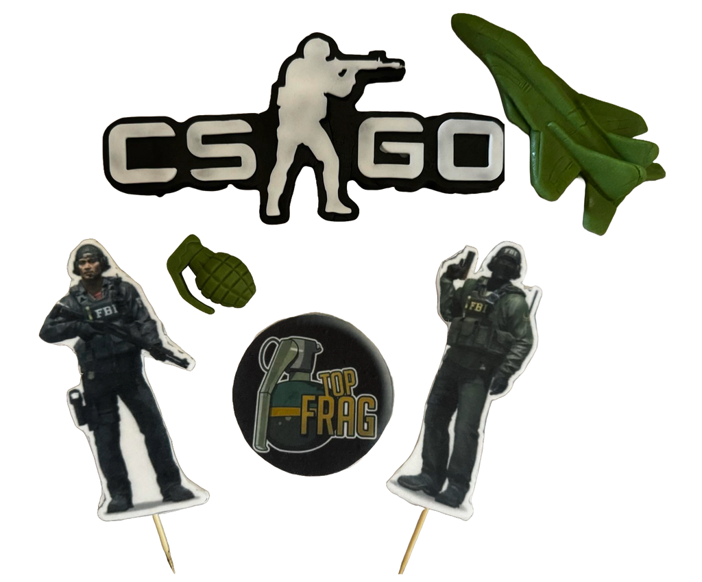 Set mit 6 essbaren Zuckerdekorationen, Counter-Strike: Global Offensive (CS:GO)