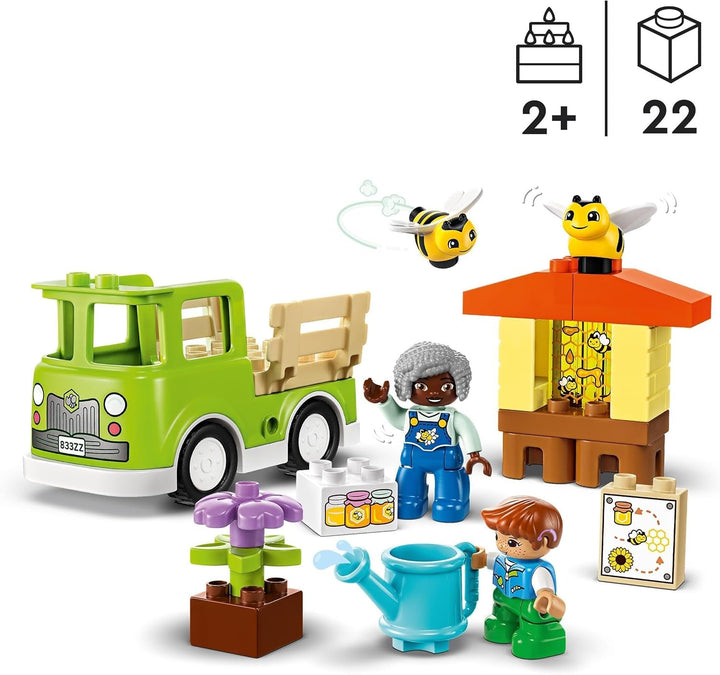 LEGO DUPLO Town Apicultură și stupi, jucărie educativă pentru copii mici cu 2 figuri și un camion mobil, set de construit și reconstruit, jucărie pentru copii mici de la 2 ani 10419