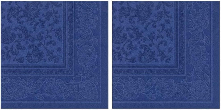 50 șervețele "Colecția ROYAL" 1/4 pliu 40 Cm X 40 Cm albastru închis "Ornamente"
