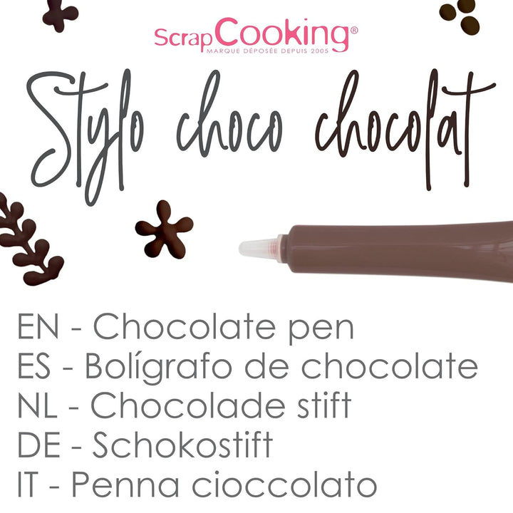 Scrapcooking - Schokoladenstift Braun - Zuckerschrift Schoko 25 G - Essbarer Dekorativer Zuckerstift - Schreiben Und Zeichnen - Beschriftung Von Fondant, Glasuren, Torten - 6801