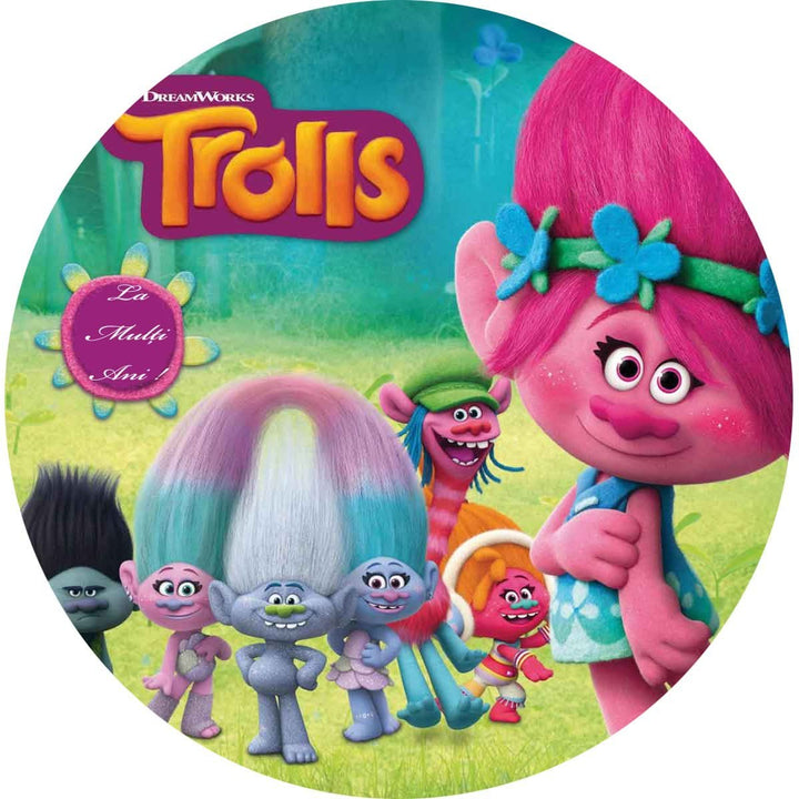 Imagine comestibila, vafa, format A4, Trolls - Nati Shop